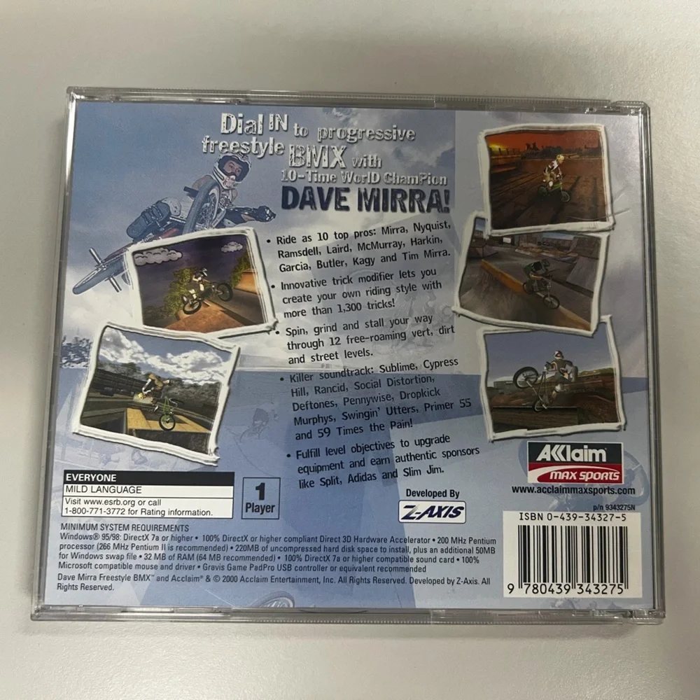 Vintage Dave Mirra Freestyle BMX (PC, 2000, Acclaim)